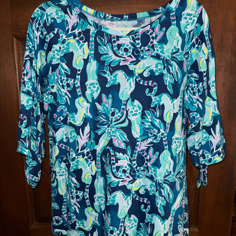 Lilly Pulitzer Blue and Green Patterned Top